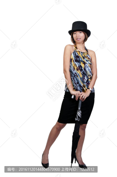 亞洲女人戴頂帽子