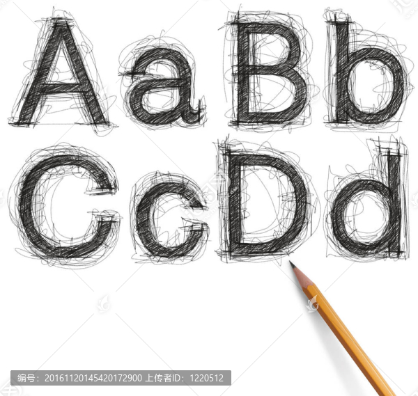 用鉛筆畫草圖字母和數(shù)字