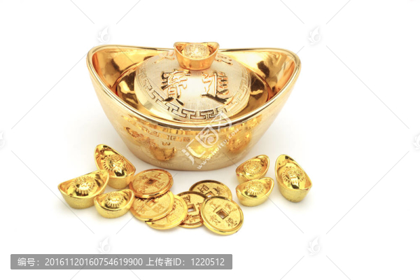 中國(guó)新年金幣和元寶飾品