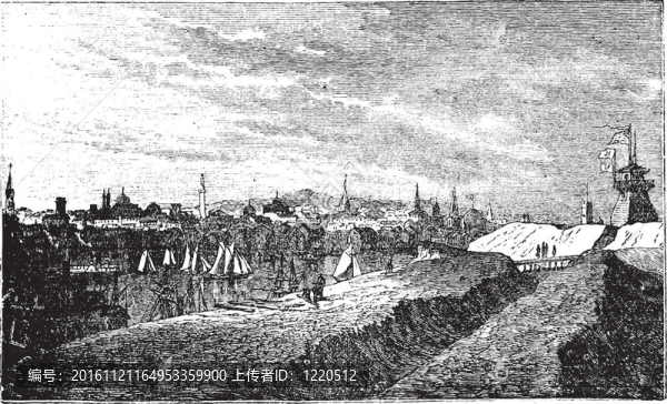 巴爾的摩；馬里蘭州；美國(guó)；在1890年代復(fù)古雕刻。老雕插圖巴爾的摩港。