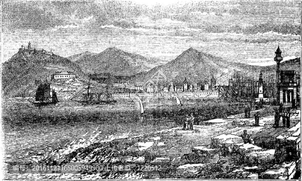 巴塞羅那；西班牙；在1890年代復(fù)古雕刻；