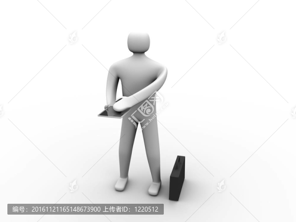 3D人與平板電腦