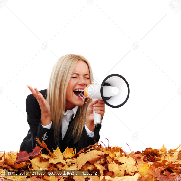 擴音器的女人