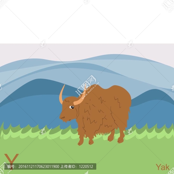 牦牛的動物字母表