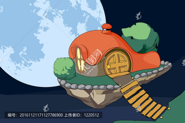 可愛的房子在空氣中