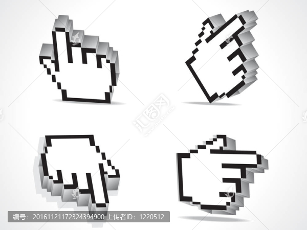摘要3D手光標(biāo)圖標(biāo)