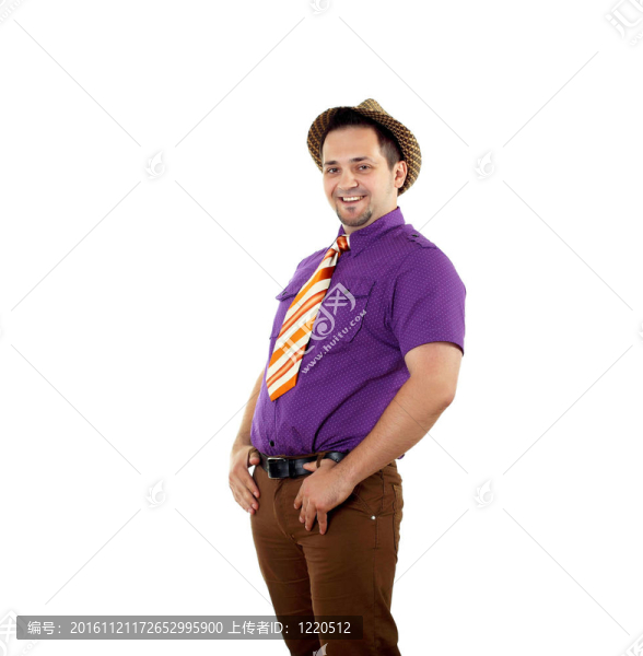 穿著鮮艷的年輕快樂的男人