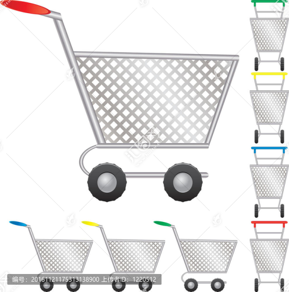網(wǎng)上商店購物車；電子商務(wù)圖標(biāo)；插畫