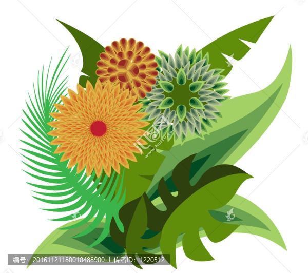 熱帶花卉花束