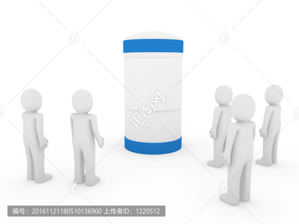 3D人類藍色旗幟