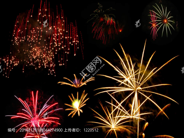 多彩和充滿活力的煙花
