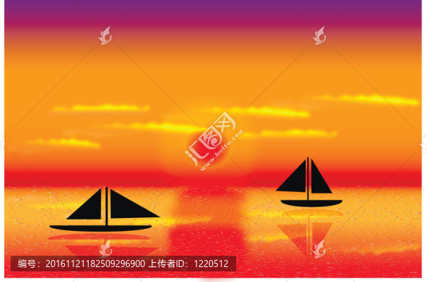 海上與船舶在日落