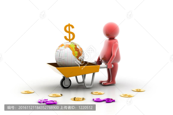 在手推車的金幣