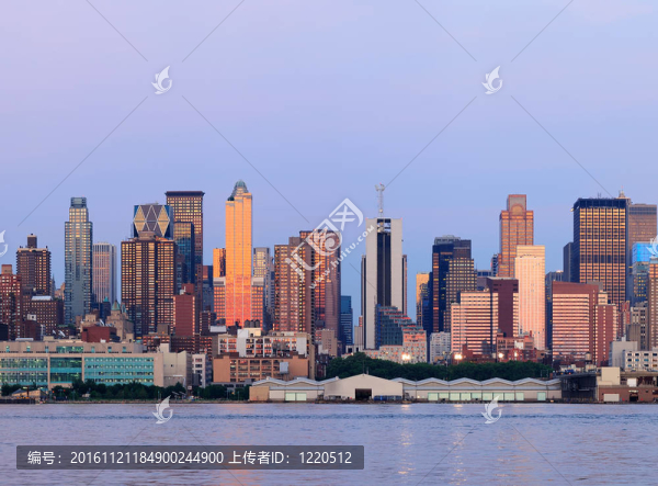 紐約市曼哈頓日落全景