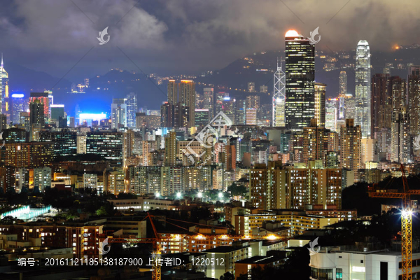香港市中心的夜晚