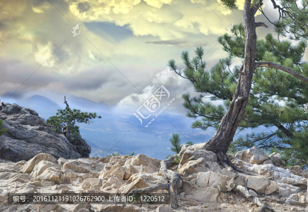 戲劇性的山景