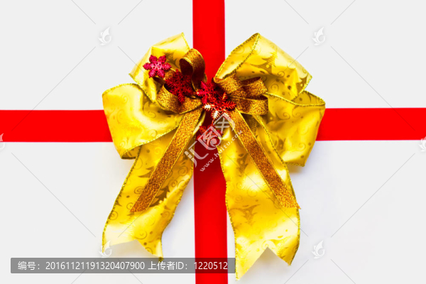紅色和金色的圣誕結(jié)