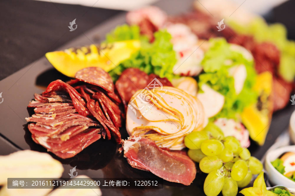 自助餐的食物特寫