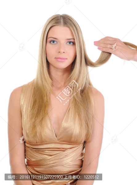 設(shè)計(jì)師高髻的年輕的金發(fā)女子