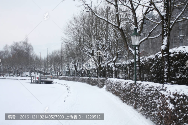路徑繞湖景色；Zeller；澤爾是Zee；奧地利