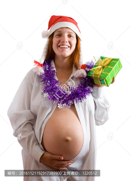 孕婦帶圣誕禮物