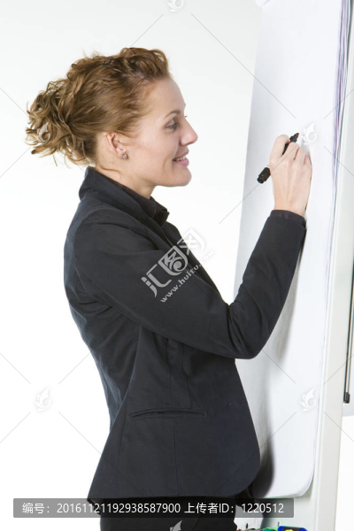 女商人在白板