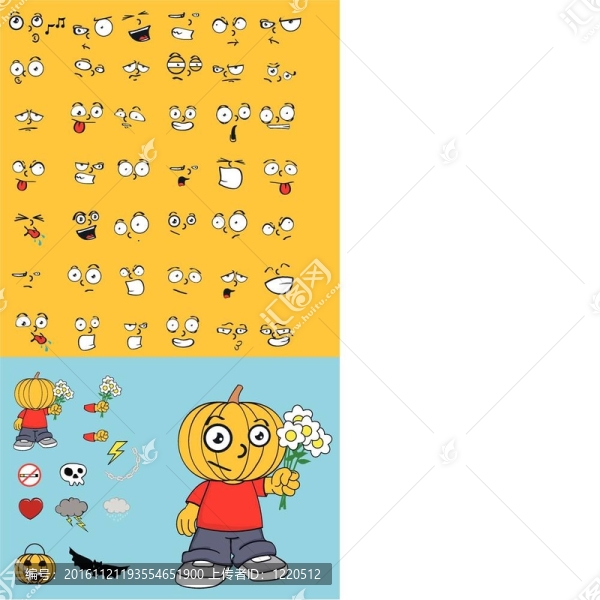 卡通halloween3南瓜的孩子