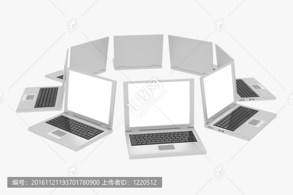 白色圓圈上的筆記本電腦