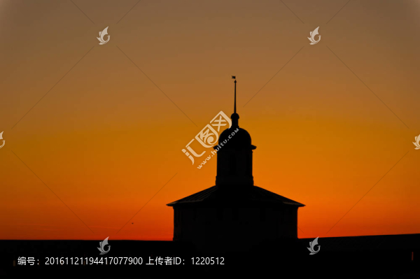 日落silhoettes俄羅斯修道院