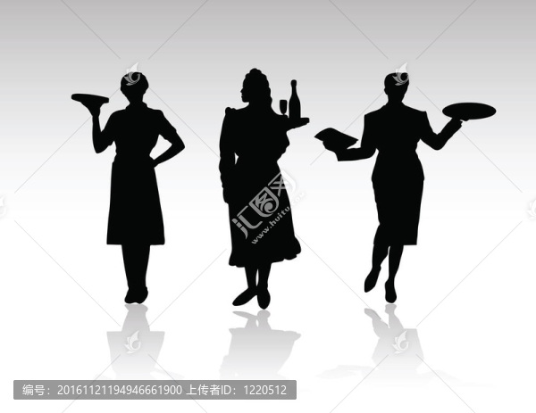 女服務(wù)員剪影