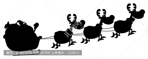 圣誕老人的黑色剪影