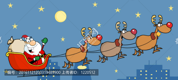 圣誕老人的雪橇和馴鹿