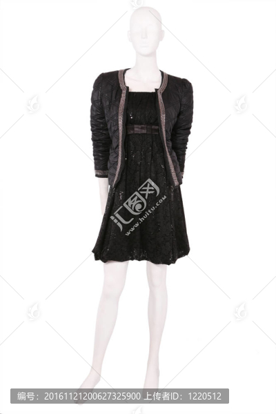 在上衣和黑色小禮服的模特