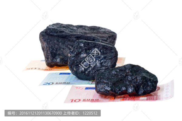 煤；碳塊和鈔票