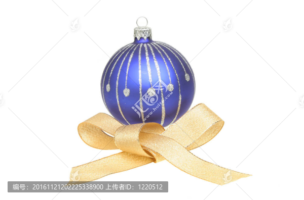 金色弓和藍(lán)色圣誕球