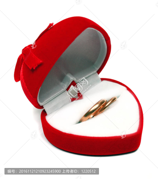 在紅盒子里的兩個(gè)結(jié)婚戒指