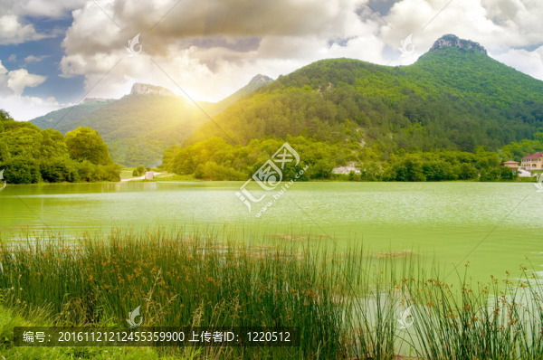 湖心島山。美麗的自然組成。