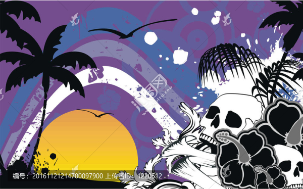 夏威夷熱帶background8頭骨