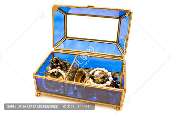 藍色玻璃首飾盒