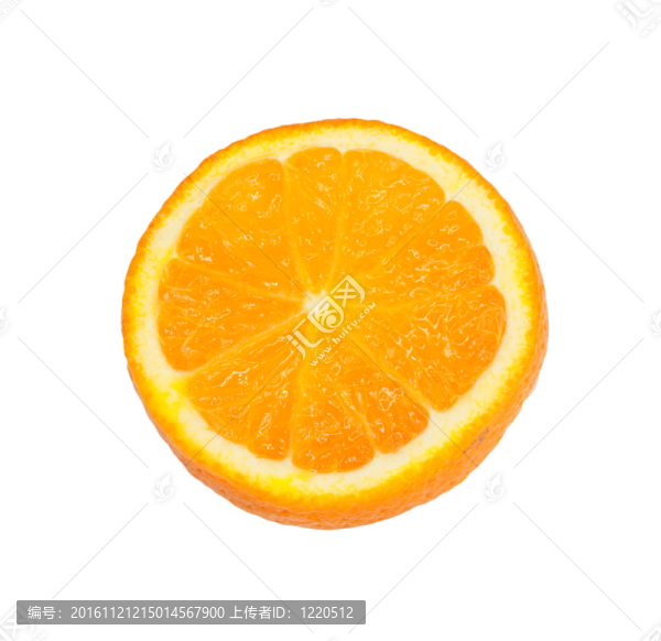 橘子片。白色孤立。