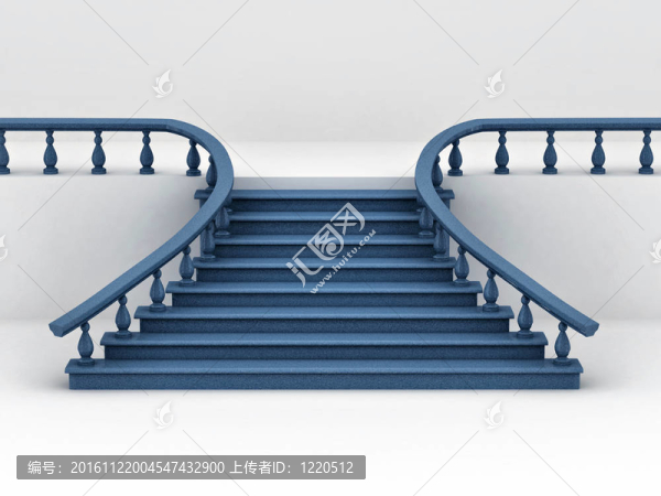 白色背景樓梯。3d