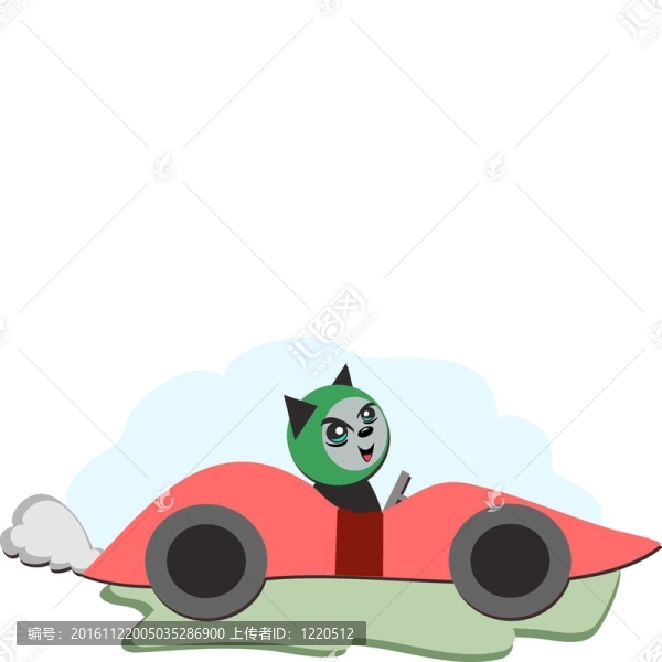 貓?jiān)谝惠v紅色的賽車