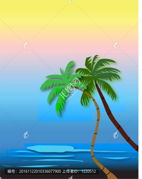 海灘上的棕櫚樹