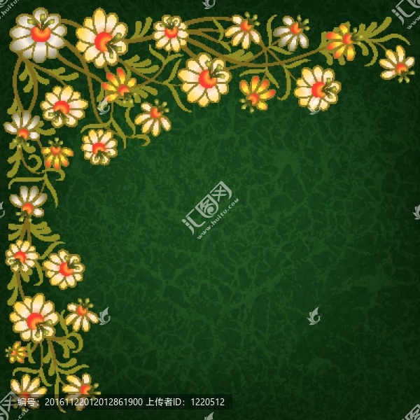 摘要垃圾背景與花卉裝飾