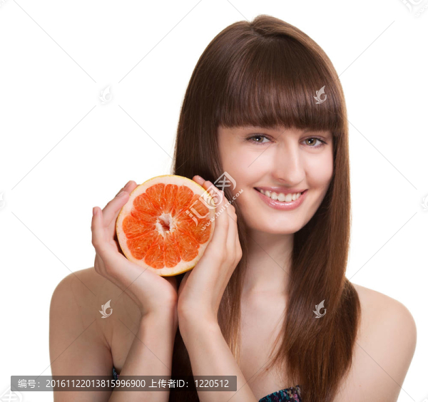 美麗的女人與柚子