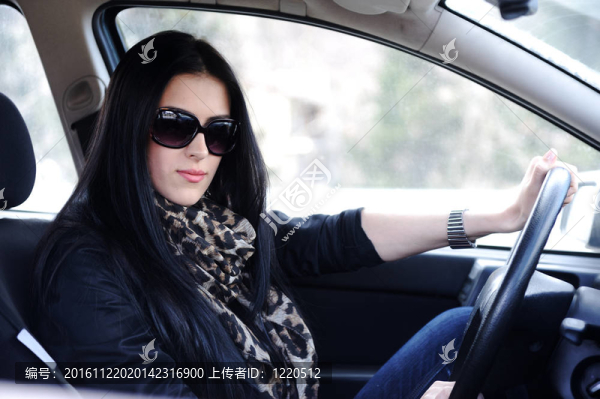 坐在汽車和駕駛
