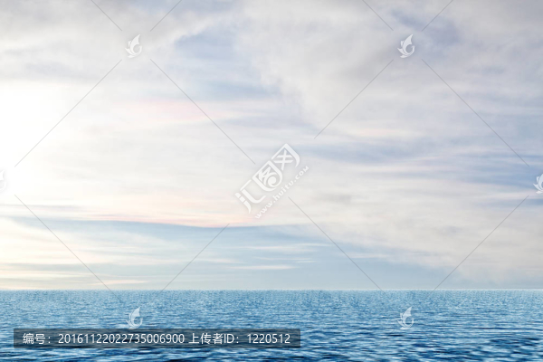 多云的天空和平靜的海洋