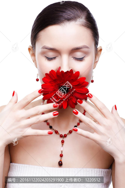 女孩與gerbera,flower