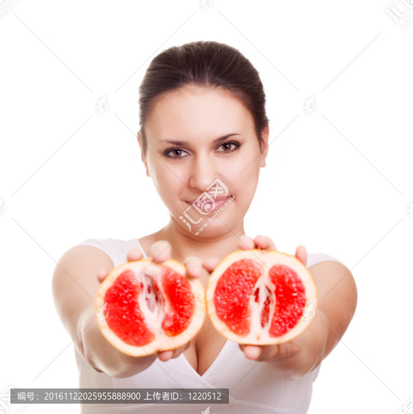 美麗的女人與柚子