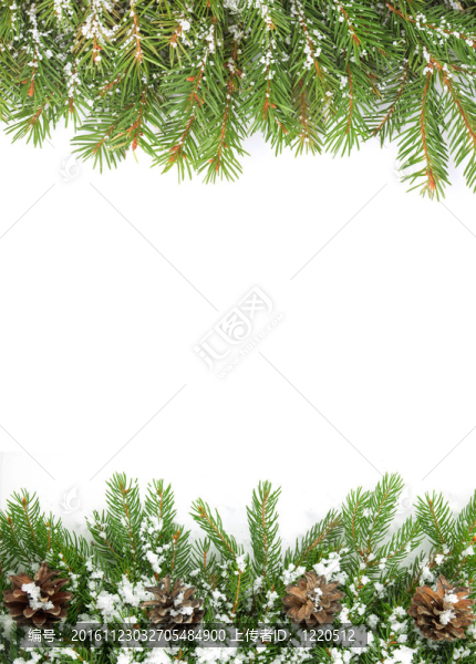 雪和錐體的圣誕框架